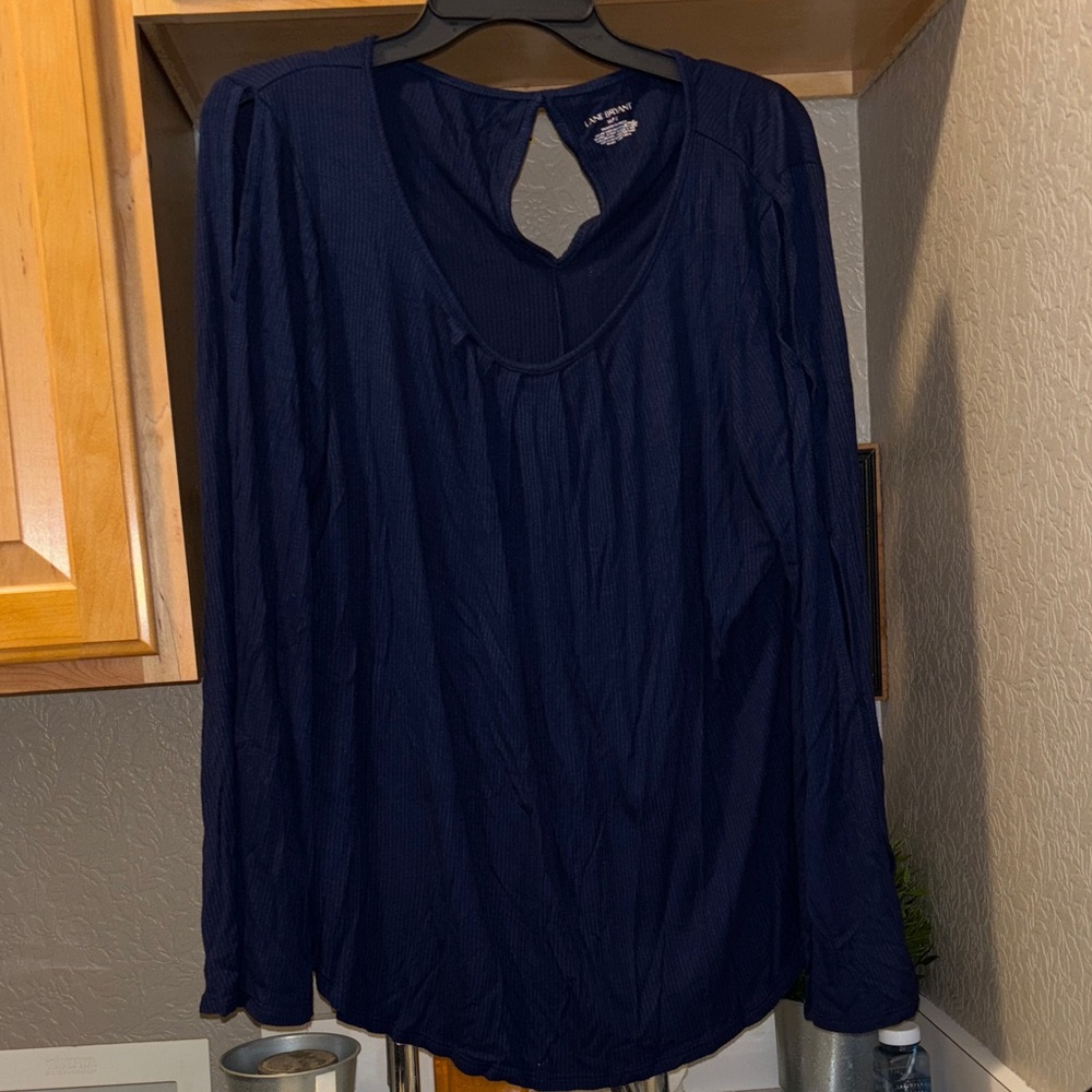 Lane Bryant Deep Blue Long Sleeve Top